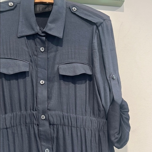 Richard Chai Love slate cargo tab sleeve button from Mini Dress 6 - Picture 5 of 8